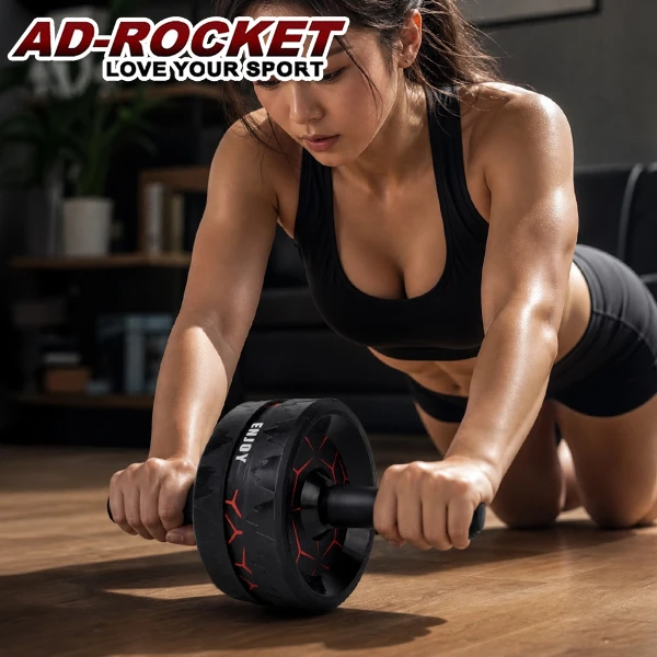 【AD-ROCKET】黑武士超靜音滾輪健身器 贈跪墊/健腹器/滾輪/腹肌(單入)