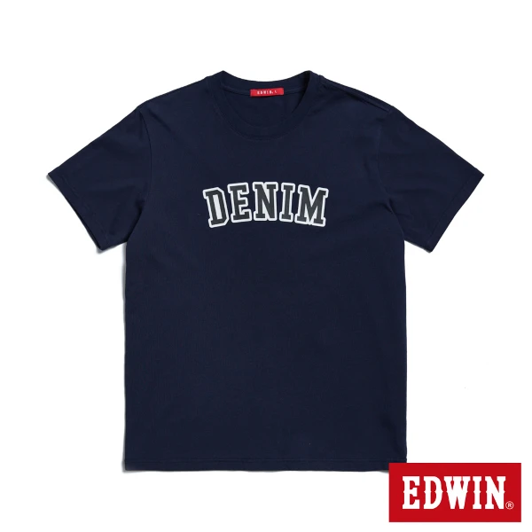 【EDWIN】男裝  人氣復刻款 復古字母短袖T恤(丈青色)