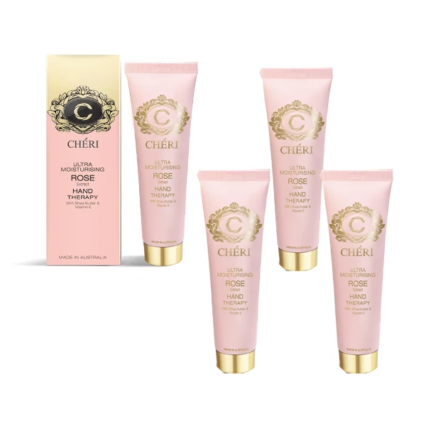 【Cheri】頂級潤澤玫瑰萃取護手霜(4入組 75ml/瓶)