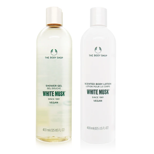 【THE BODY SHOP 美體小舖】白麝香沐浴香氛組[沐浴膠+身體潤膚乳] (航空版)