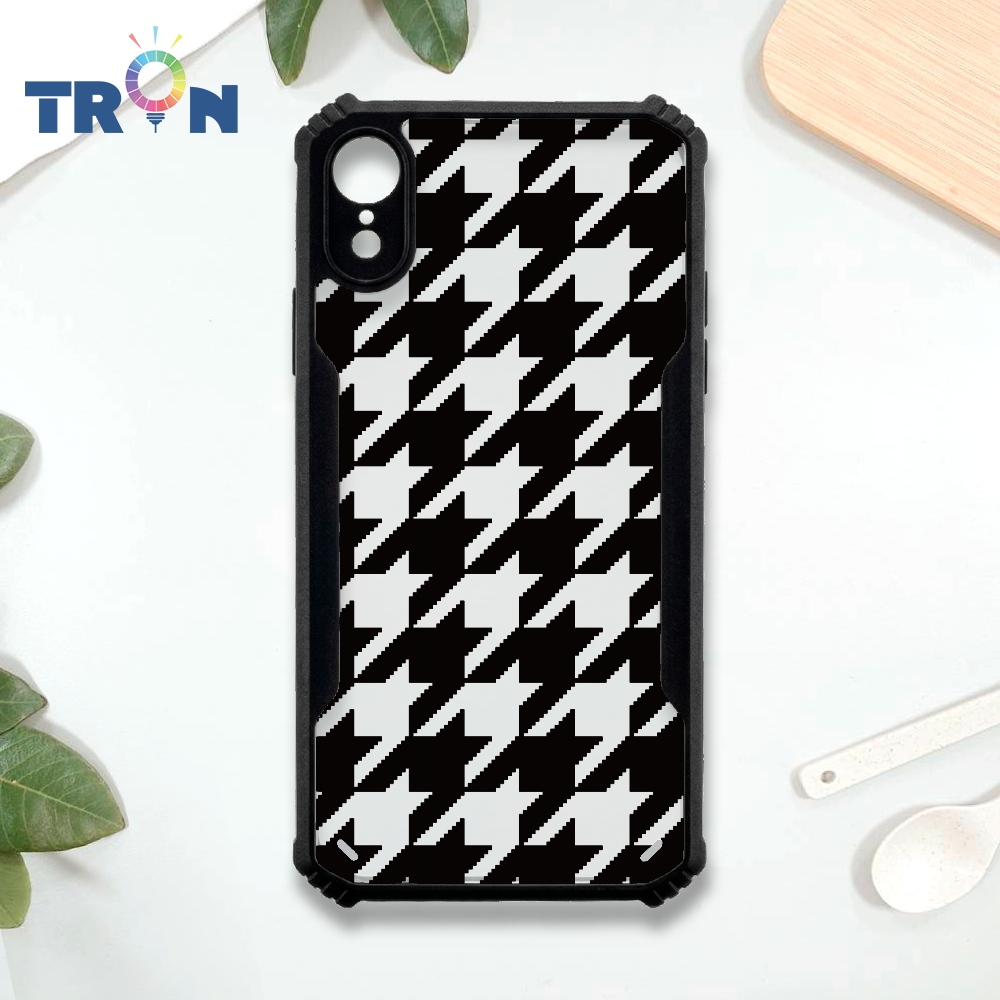 【TRON 創】iPhone XR 千鳥紋 四角防摔 機甲殼 軟硬殼 手機殼(1入)