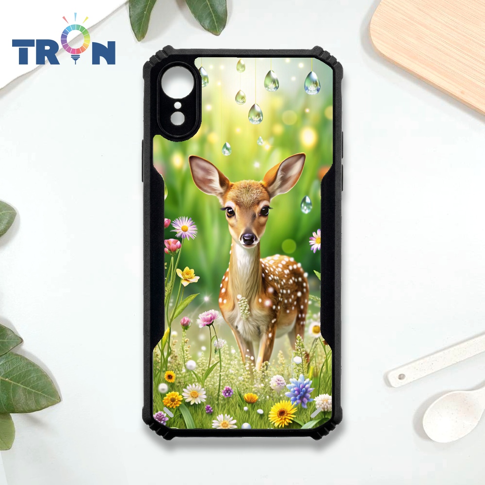 【TRON 創】iPhone XR 花林中的動物 四角防摔 機甲殼 軟硬殼 手機殼(1入)