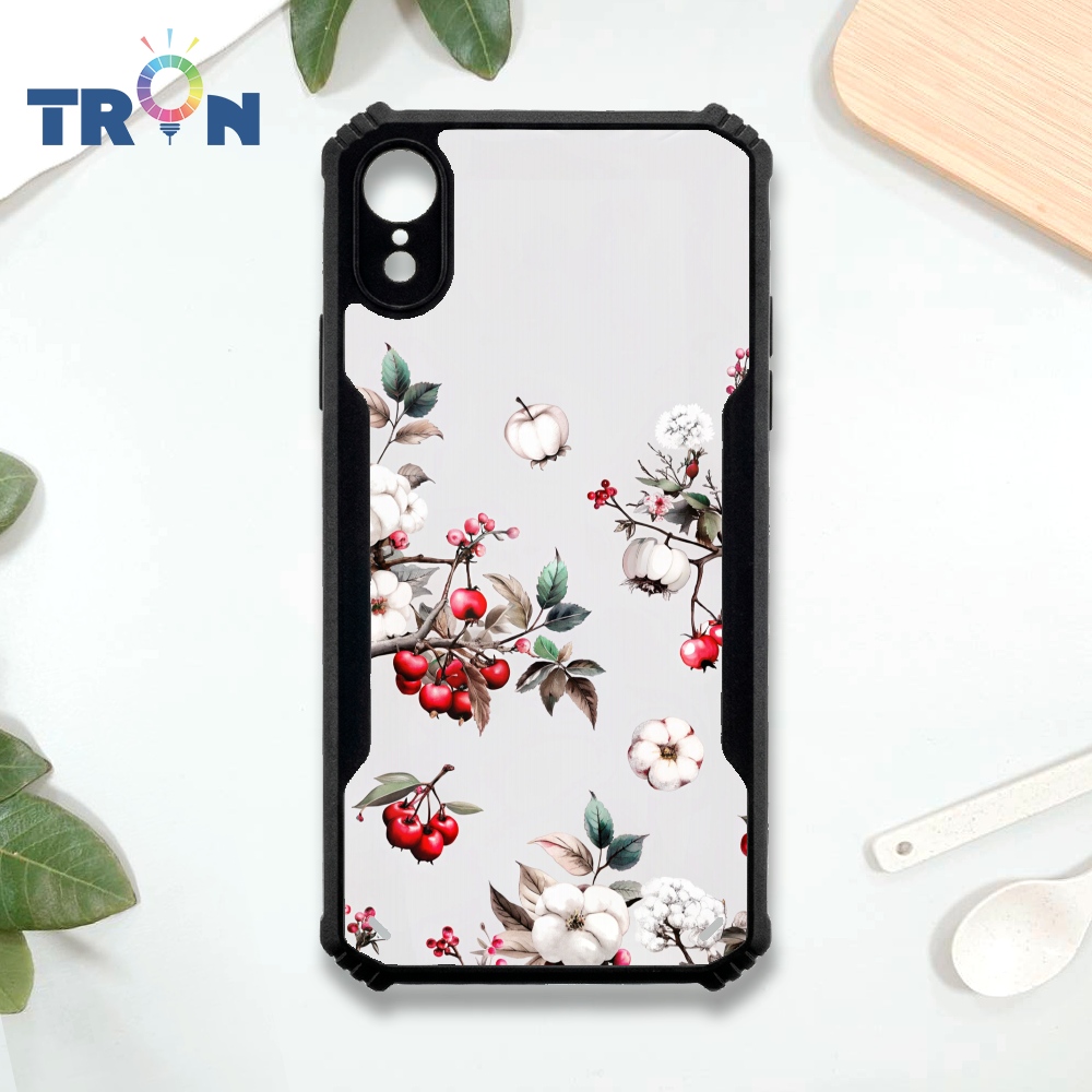 【TRON 創】iPhone XR 花花草草風 四角防摔 機甲殼 軟硬殼 手機殼(1入)