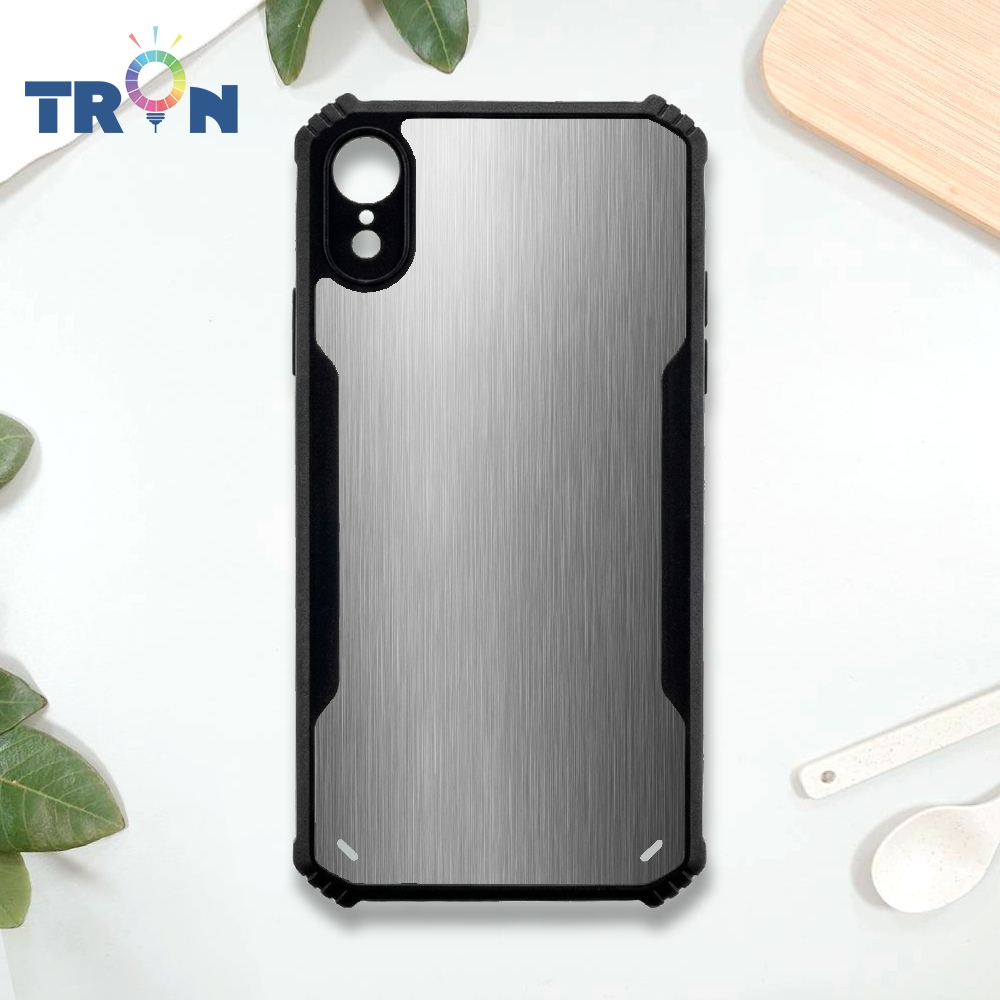 【TRON 創】iPhone XR 金屬質感 四角防摔 機甲殼 軟硬殼 手機殼(1入)