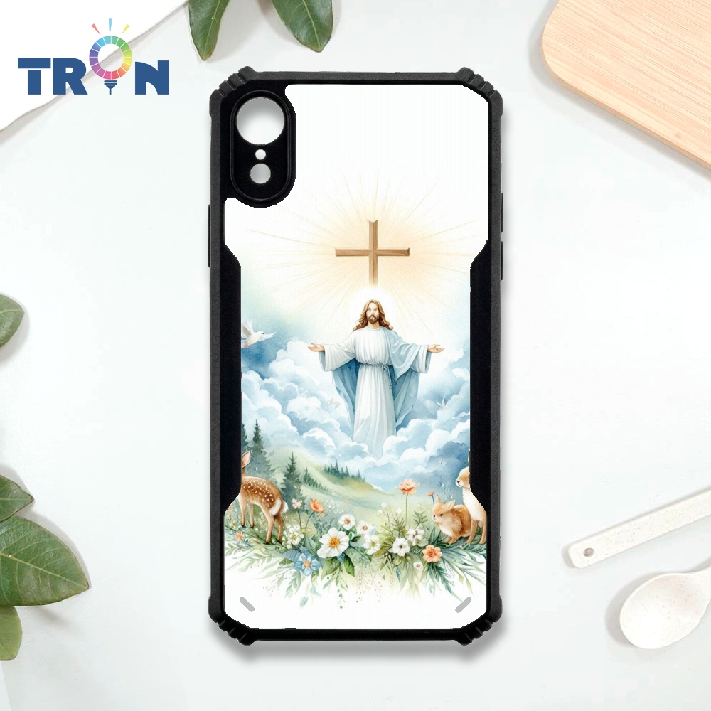 【TRON 創】iPhone XR 耶穌聖母 四角防摔 機甲殼 軟硬殼 手機殼(1入)