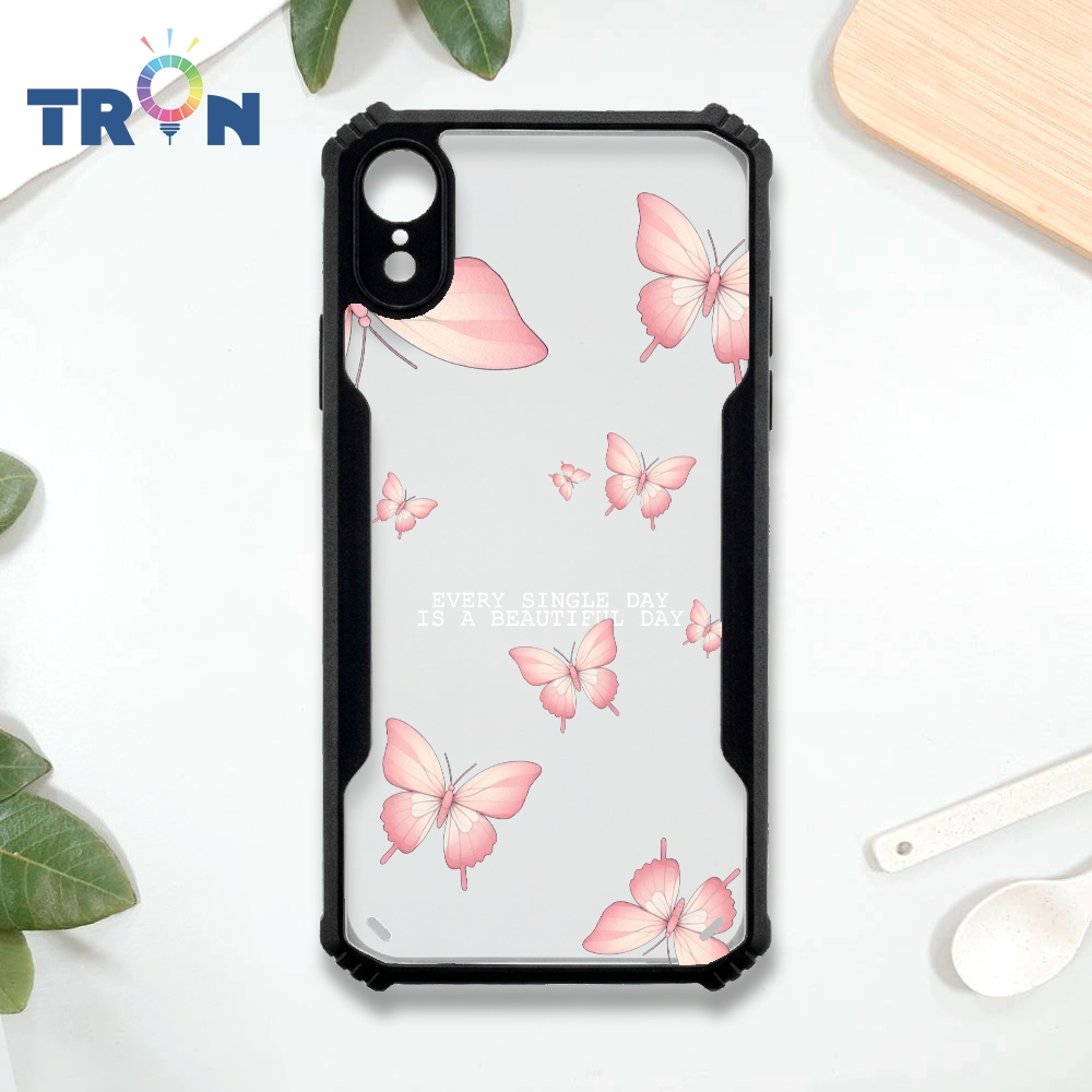 【TRON 創】iPhone XR 唯美花蝴蝶 四角防摔 機甲殼 軟硬殼 手機殼(1入)