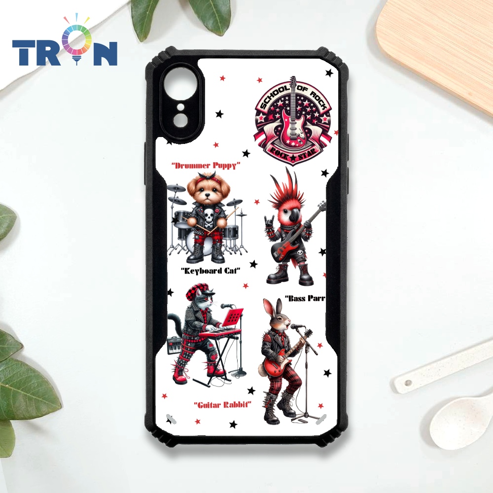 【TRON 創】iPhone XR 搖滾教室 四角防摔 機甲殼 軟硬殼 手機殼(1入)