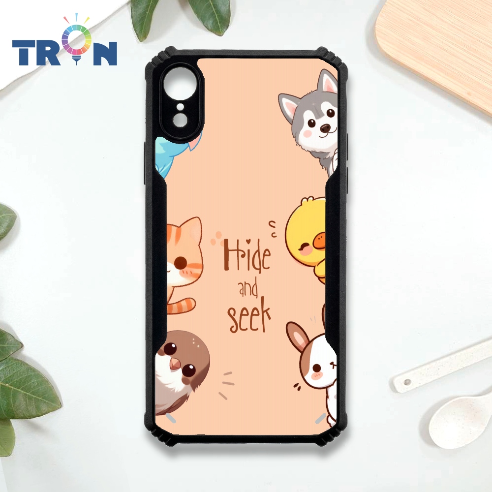 【TRON 創】iPhone XR 躲貓貓遊戲 四角防摔 機甲殼 軟硬殼 手機殼(1入)