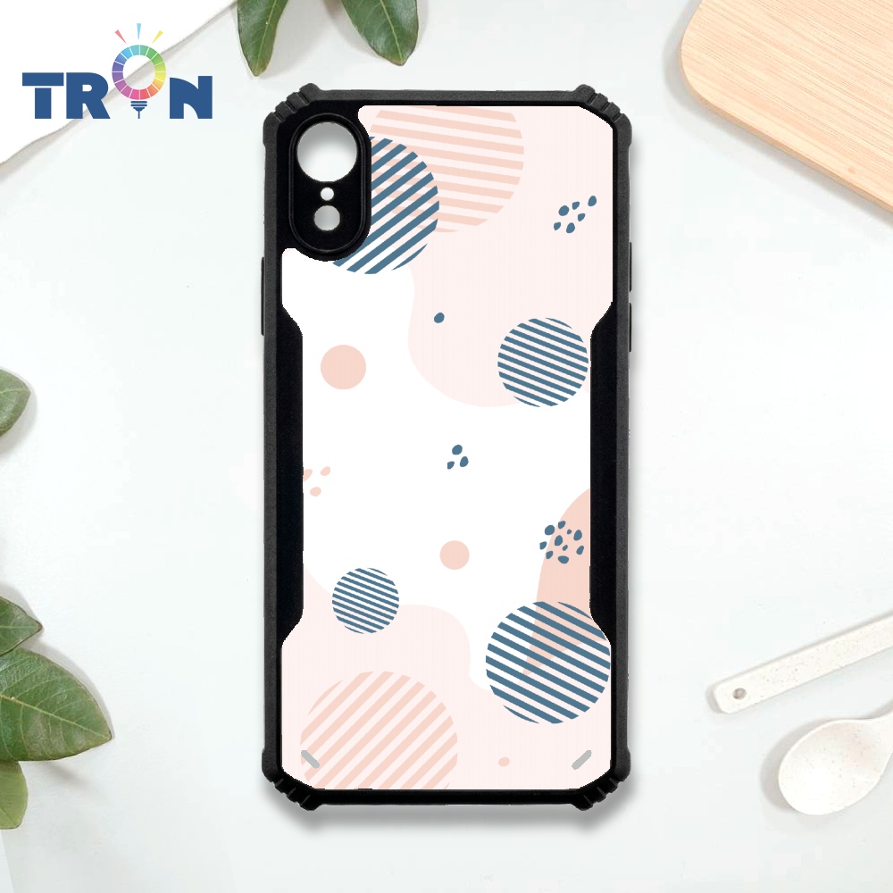 【TRON 創】iPhone XR 日系和風幾何 四角防摔 機甲殼 軟硬殼 手機殼(1入)