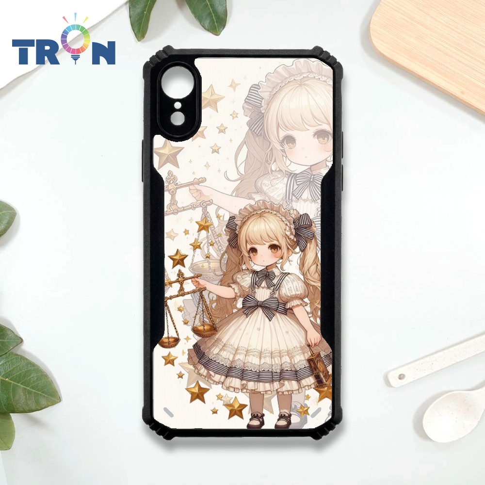 【TRON 創】iPhone XR 羅莉塔風星座 四角防摔 機甲殼 軟硬殼 手機殼(1入)