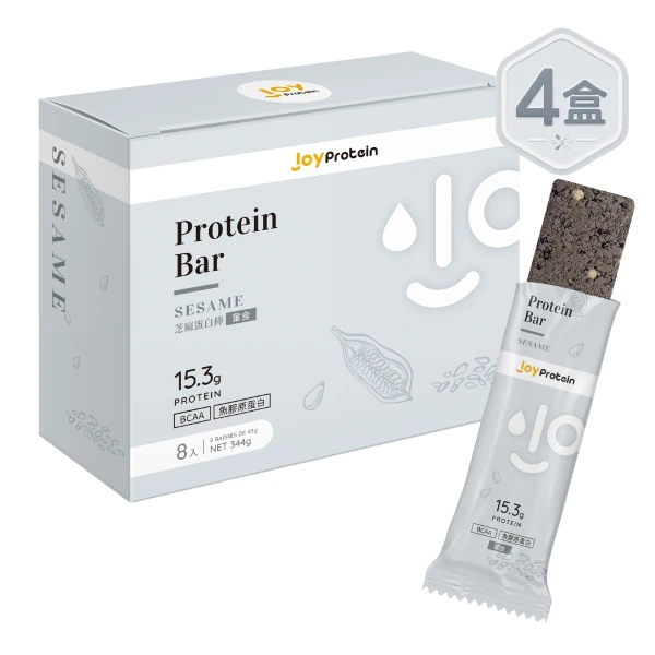 【JoyProtein】芝麻咖啡風味高蛋白營養棒(每支含15.3g蛋白質)(43g*8支/盒，共4盒)
