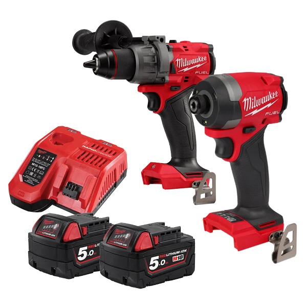【Milwaukee】18V無碳刷衝擊起子機+震動電鑽(M18FID3+M18FPD3-502X)