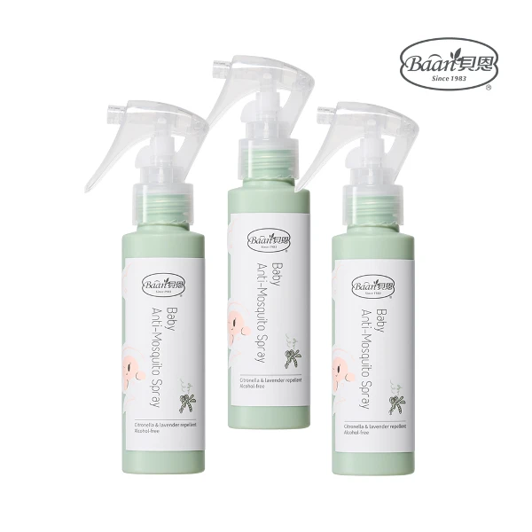 【Baan 貝恩】嬰兒防蚊噴液80ml 三入(防護系列)