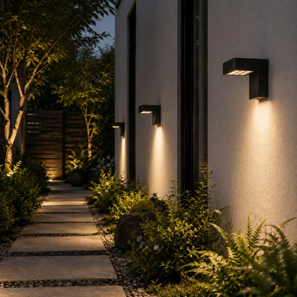【H&R 安室家】多點式廣角旋轉LED戶外壁燈 景觀燈 庭園燈兩色任選(HR23121)