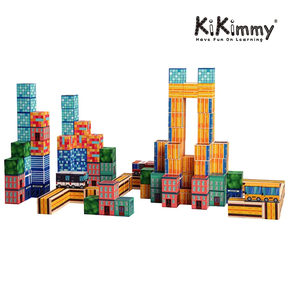 【Kikimmy】2cm方形磁力益智積木-城市建造系列(140件豪華組 / H1343-D)