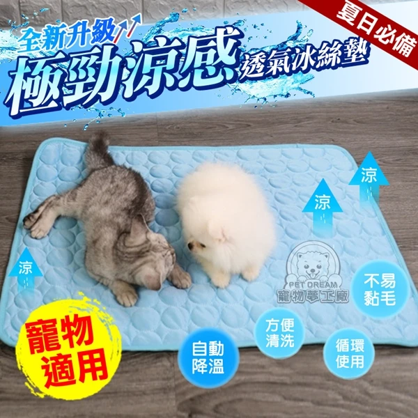 【寵物夢工廠】XS號 極勁涼感透氣冰絲墊 寵物冰絲墊 冰絲墊 涼感墊 夏天涼墊 散熱 降溫(1入)