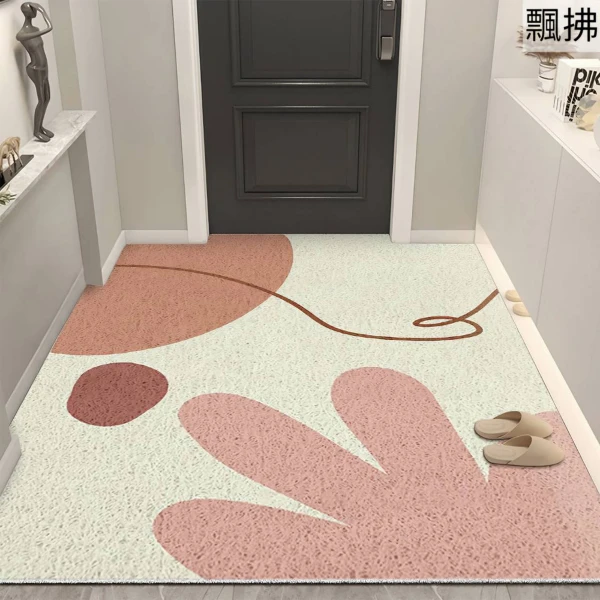日式風可剪裁造型 絲圈刮泥玄關地墊40x60cm(飄拂1入)