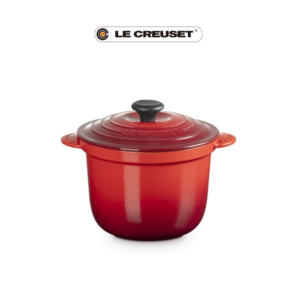 【Le Creuset】萬用窈窕鑄鐵鍋20 (黑內鍋-電木頭)(櫻桃紅)