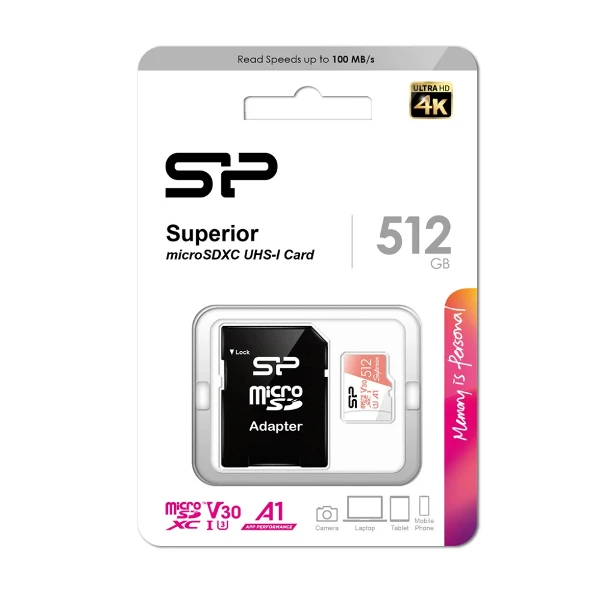 【廣穎】Superior A1 microSD Card 4K錄影 行車紀錄器 照相 平板 專用卡512GB(1入)