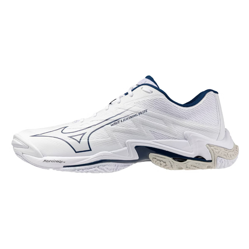【MIZUNO】Wave Lightning Elite 男 排球鞋 包覆 回彈 白 藍(V1GA260055)