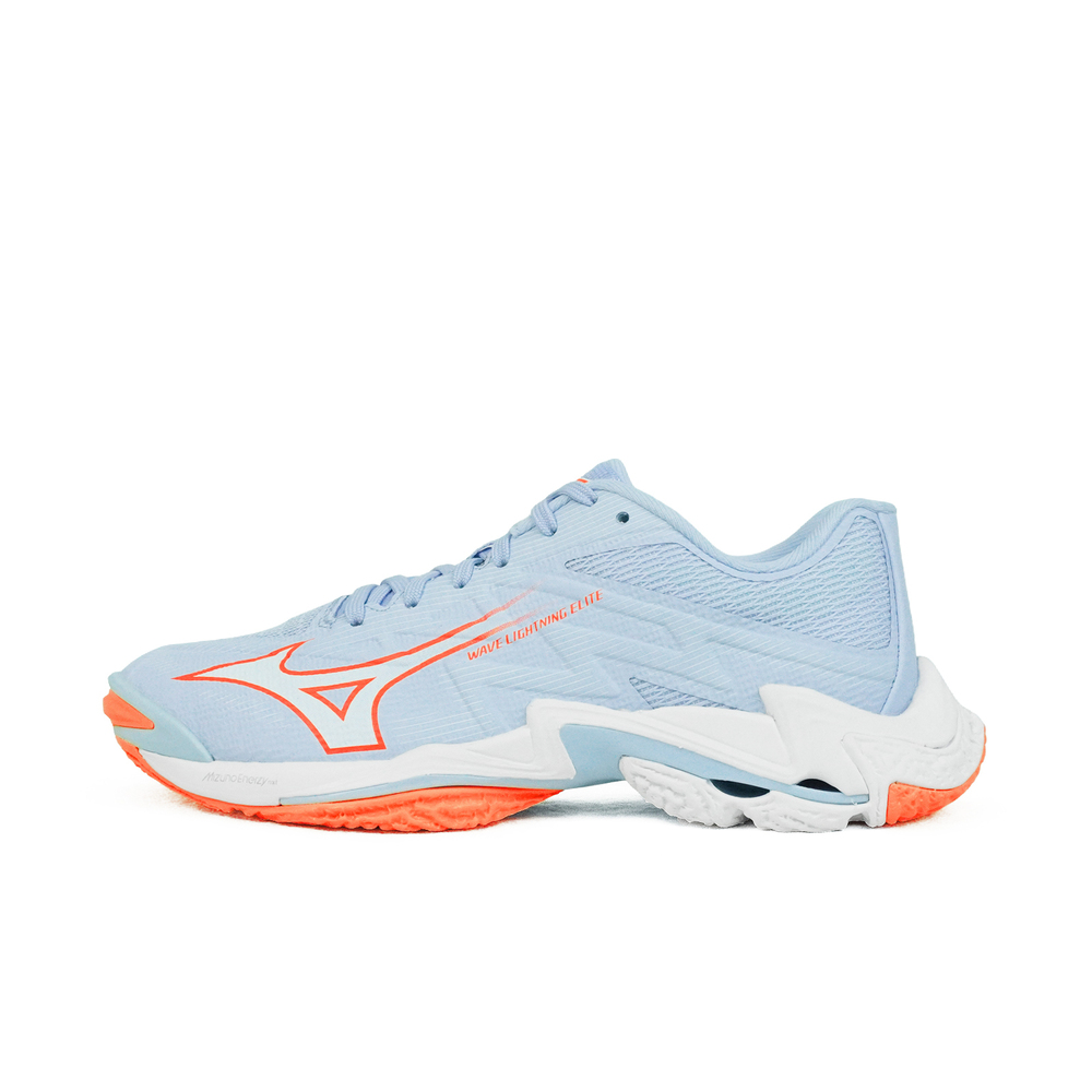 【MIZUNO】Wave Lightning Elite 女 排球鞋 包覆 回彈 水藍橘(V1GC260084)