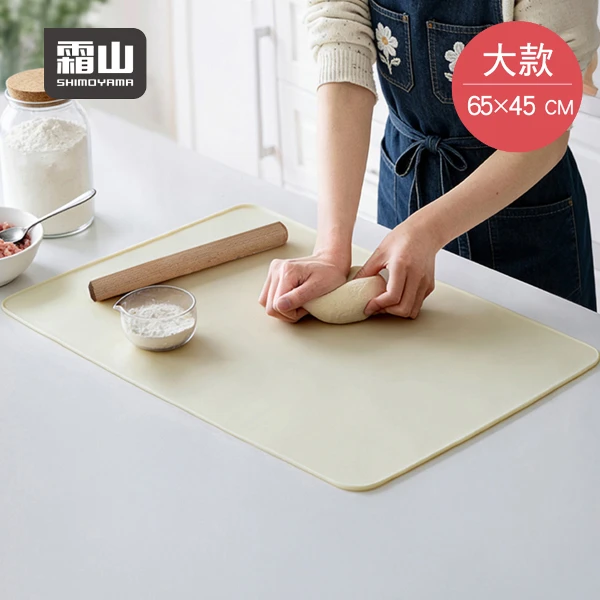 【日本霜山】長方形矽膠不沾黏揉麵墊(65x45cm)-多色可選(桿麵墊/料理墊/烘焙墊)