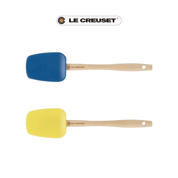 【Le Creuset】耐熱矽膠B鏟杓 (無盒)(馬賽藍/閃亮黃)