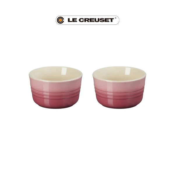 【Le Creuset】造型瓷器小烤皿2入(薔薇粉)