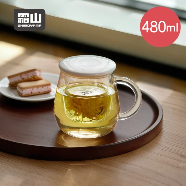 【日本霜山】耐熱玻璃茶壺/泡茶壺(附濾網)-510ml(泡茶杯/耐熱玻璃杯/茶水分離杯)