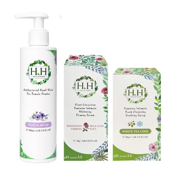【HH草本新淨界】女性私密衣物(抗菌手洗精)+私密潔淨(舒緩噴霧+緊緻凝露)組合(3瓶/組)