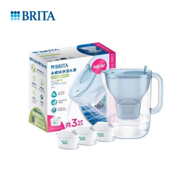 【BRITA】永續版 Style MXPRO 純淨濾水壺 3.6L(冰川藍)