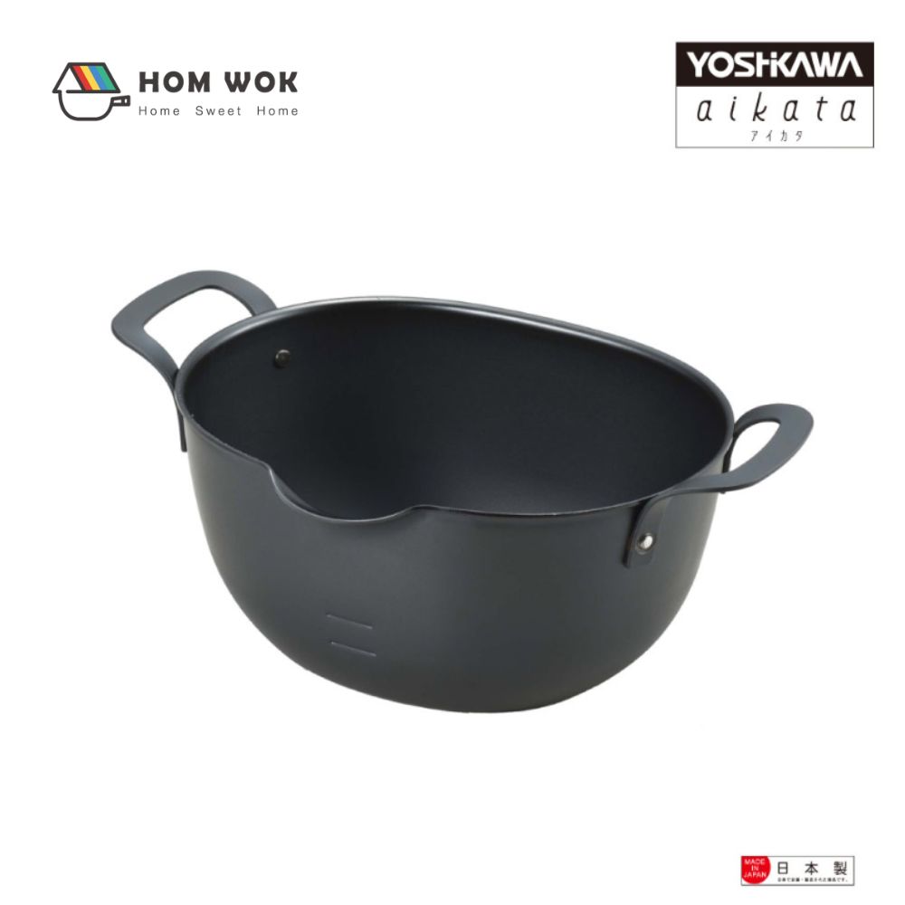 【YOSHIKAWA 吉川】aikata橢圓形深純鐵油炸鍋20cm(滿水量2.2L)IH相容 PD3023日本製(1入)