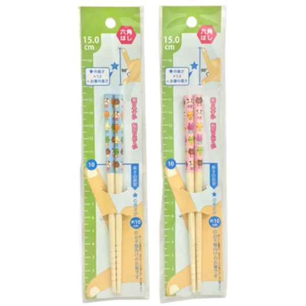 【100LIFEJAPAN】日本製動物印花六角竹筷(15cm(1雙入))