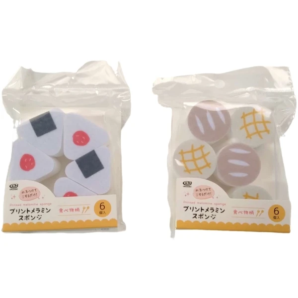【100LIFEJAPAN】飯糰&麵包造型清潔海綿((6入))