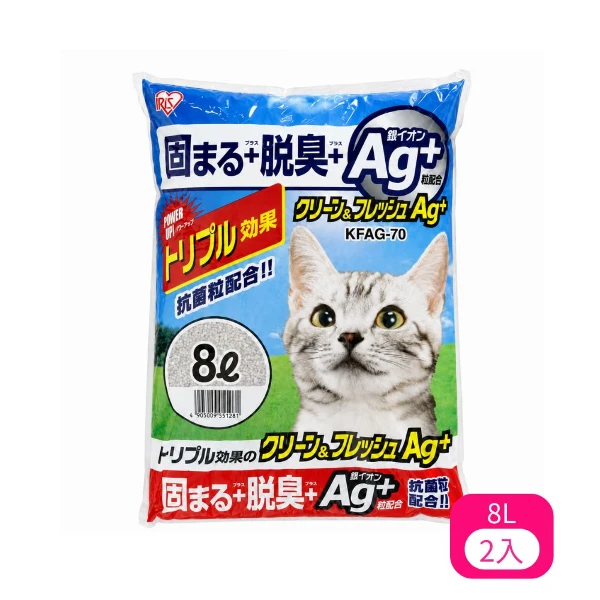 【IRIS】抗菌貓砂-8L (IR-KFAG-80) (*2入組 )