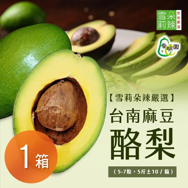 【雪莉朵辣嚴選】台南麻豆酪梨x1箱( 5斤裝箱/5-7顆入)