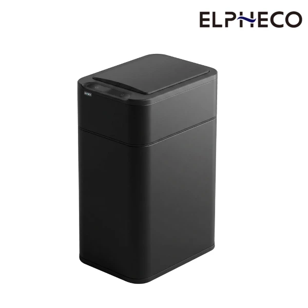 【ELPHECO】不鏽鋼雙開除臭感應垃圾桶  黑色(ELPH5534U-BL)