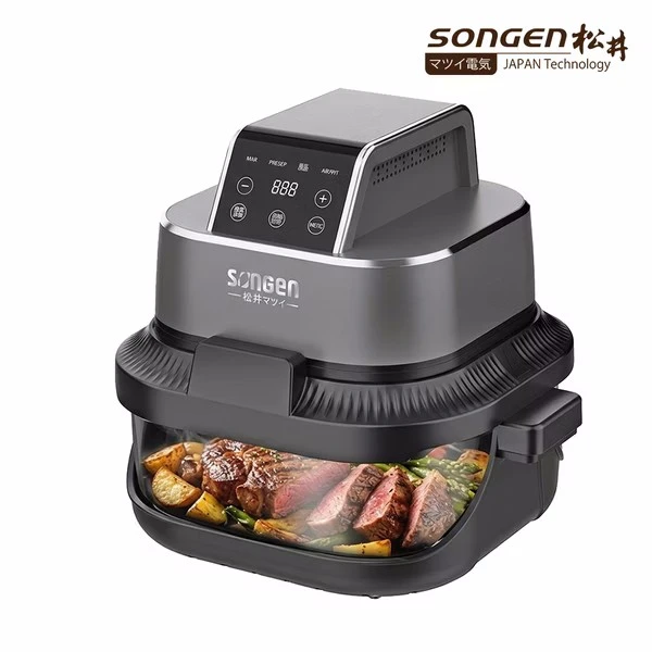 【SONGEN 松井】雙饗熱旋玻璃氣炸鍋/烘烤爐/氣炸烤箱(SG-340AF)