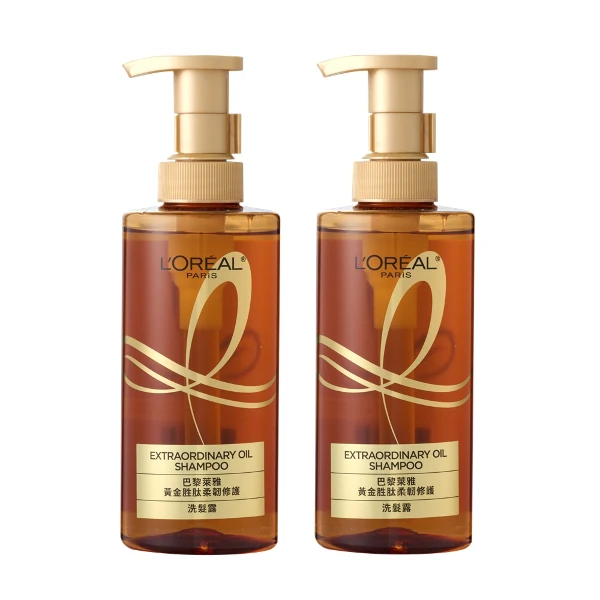 【L'Oreal Paris 巴黎萊雅】黃金胜肽柔韌修護洗髮露 公司貨( 440ml*2)