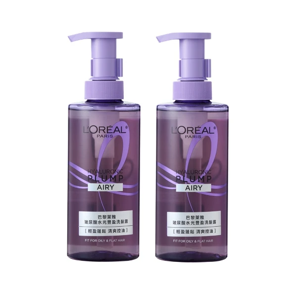 【L'Oreal Paris 巴黎萊雅】玻尿酸水光豐盈洗髮露 公司貨( 440ml*2)