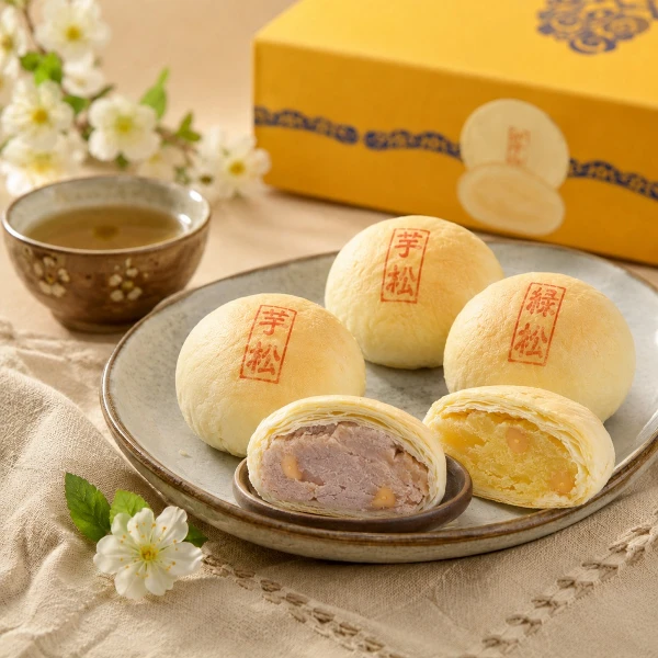 【台中犂記】喜月禮盒x6｜6入/盒(中秋月餅 蛋黃酥 綠豆椪 芋頭 伴手禮 特產 送禮 企業 團購)
