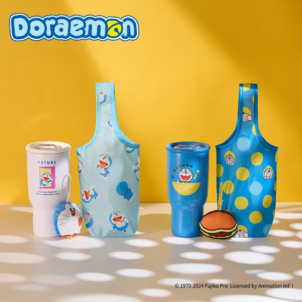 【Hiromimi】哆啦A夢304不鏽鋼冰霸杯袋組(900ml-C0049)