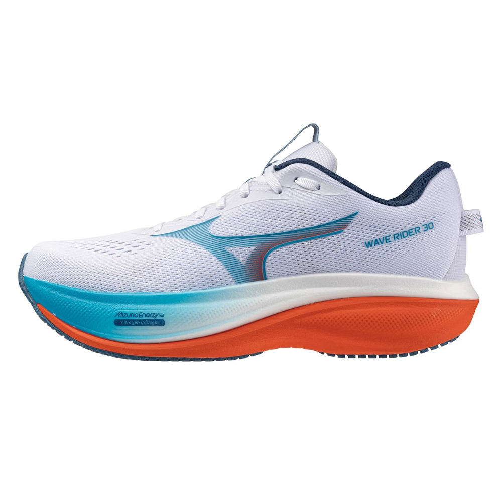 【MIZUNO】Wave Rider 30 男 慢跑鞋 超寬楦 支撐 緩震 白 藍橘(J1GM262151)