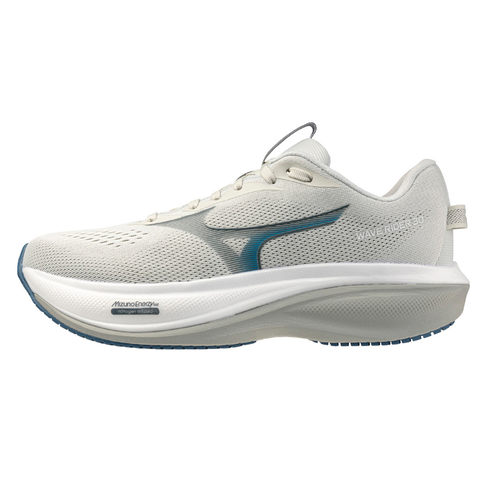 【MIZUNO】Wave Rider 30 男 慢跑鞋 超寬楦 支撐 緩震 競速 灰 藍(J1GM262155)