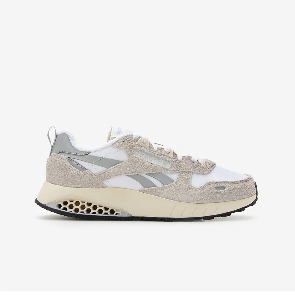 【REEBOK】CL Leather Hexalite 男 休閒鞋 運動 反光 蜂巢 緩震 灰白(100032781)