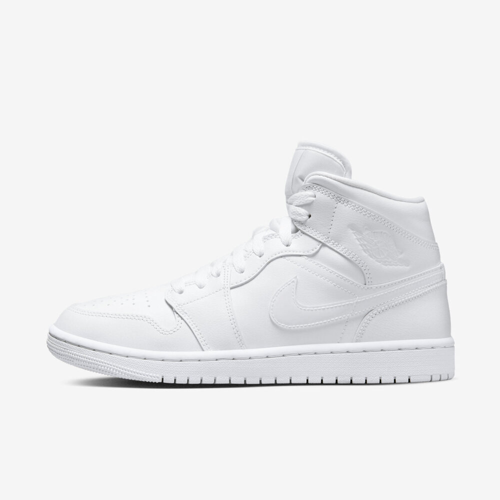 【NIKE】WMNS Air Jordan 1 Mid 女 運動休閒鞋 AJ1 中筒 全白(DV0991-111)