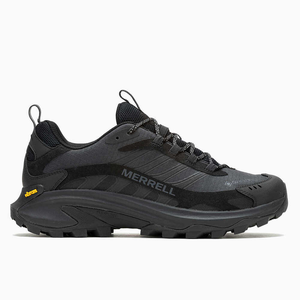 【MERRELL】Moab Speed 2 GTX 男 戶外鞋 郊山 越野 黃金大底 防水 止滑 黑(ML037513)