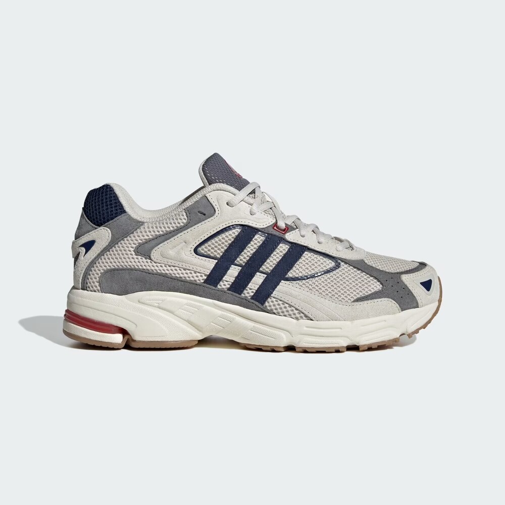 【adidas 愛迪達】Response CL 男 慢跑鞋 運動 復古 老爹鞋 休閒 網眼 緩震 米灰 藍(IG6916)