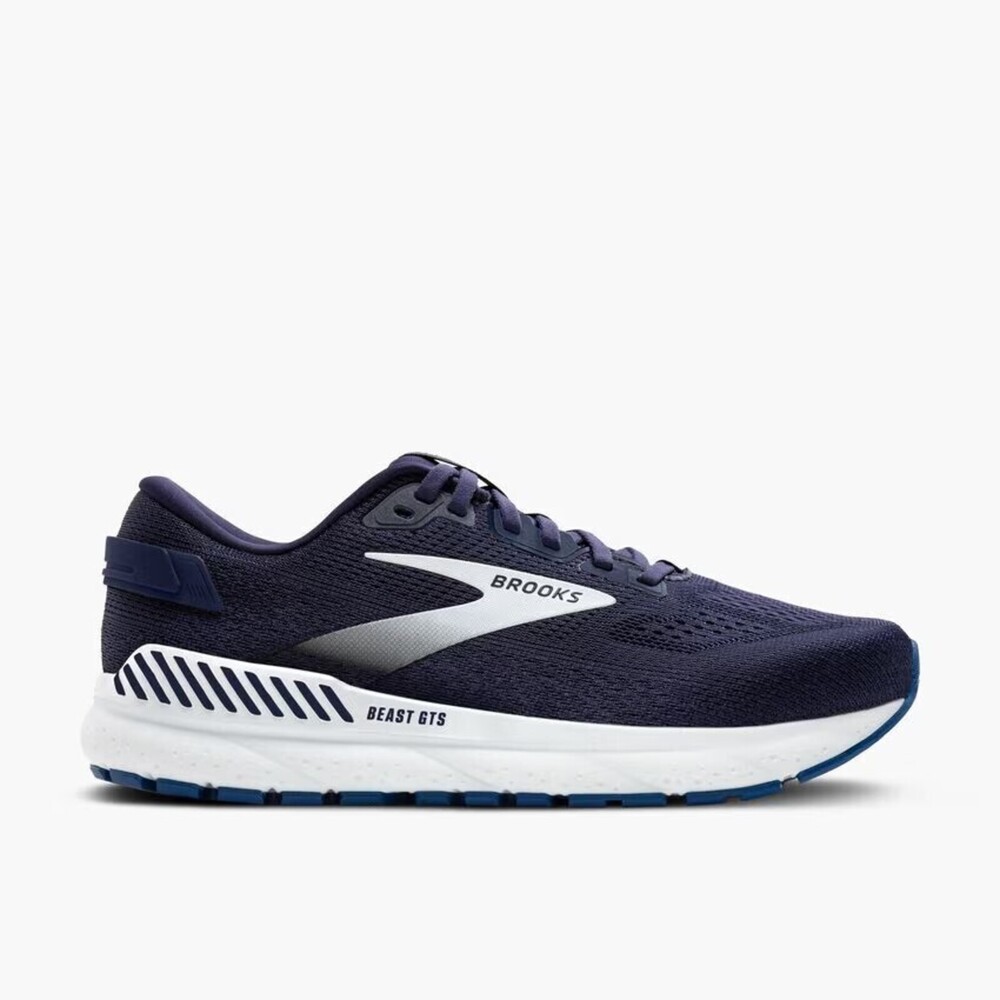 【BROOKS】Beast GTS 24 男 慢跑鞋 氮氣中底 超寬楦 緩衝 野獸系列 深藍(1104254E452)