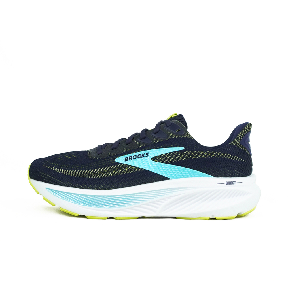 【BROOKS】Ghost 17 男 慢跑鞋 寬楦 魔鬼系列 避震緩衝象限 彈力 緩震 深藍(1104422E414)